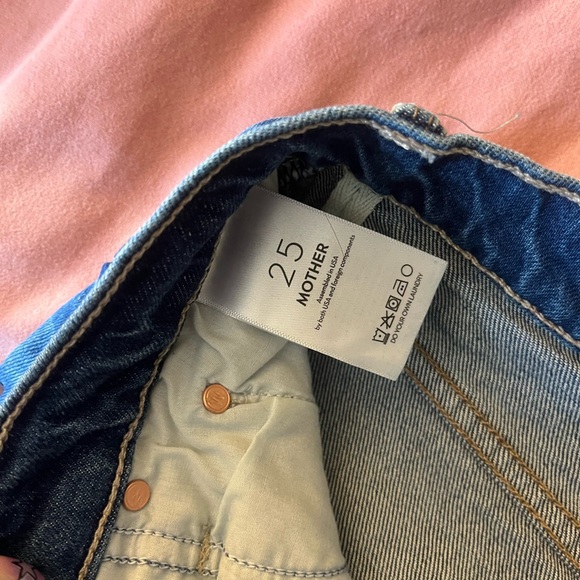 MOTHER Blue Jean Shorts Distressed Cut-Offs - Picture 3 of 7